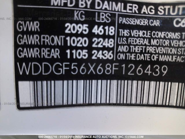 WDDGF56X68F126439 - 2008 MERCEDES-BENZ C 350 SILVER photo 9