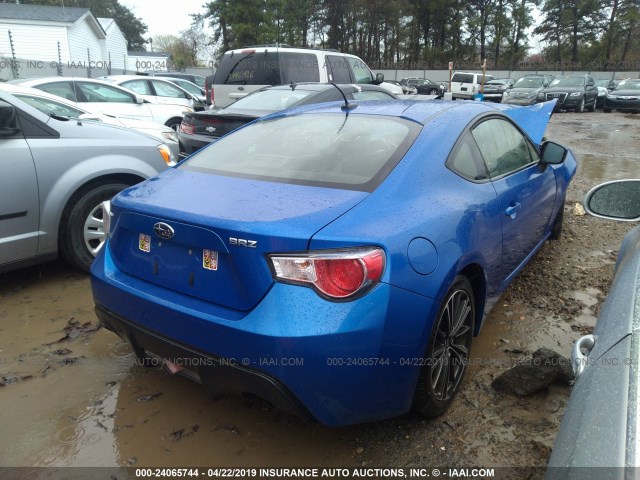 JF1ZCAB12D1606559 - 2013 SUBARU BRZ 2.0 PREMIUM BLUE photo 4