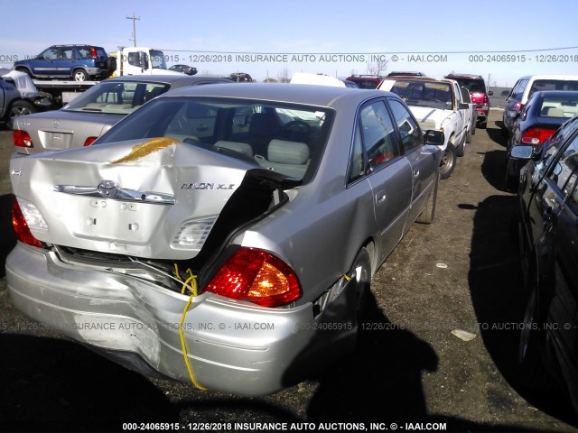 4T1BF28B11U130965 - 2001 TOYOTA AVALON XL/XLS SILVER photo 4