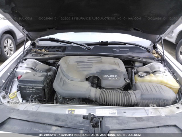 2C3CDYAG3EH274005 - 2014 DODGE CHALLENGER SXT SILVER photo 10