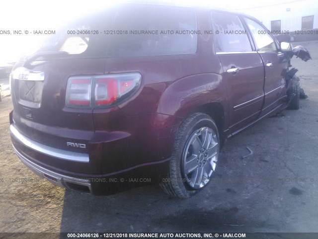 1GKKVTKD2FJ193187 - 2015 GMC ACADIA DENALI MAROON photo 4