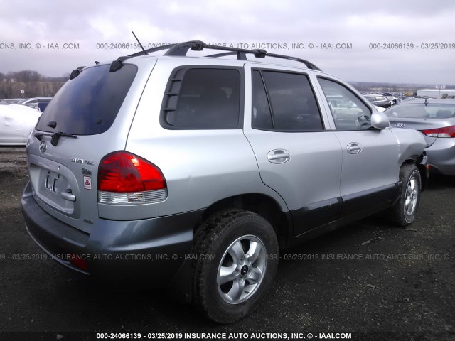 KM8SC73E85U883860 - 2005 HYUNDAI SANTA FE GLS/LX SILVER photo 4