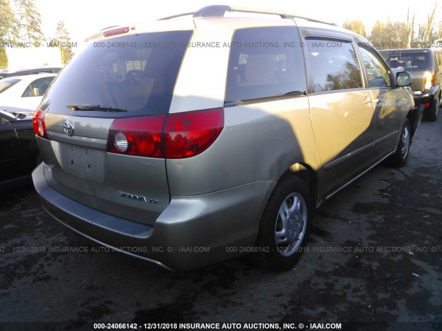 5TDZA23C26S505985 - 2006 TOYOTA SIENNA CE/LE TAN photo 4