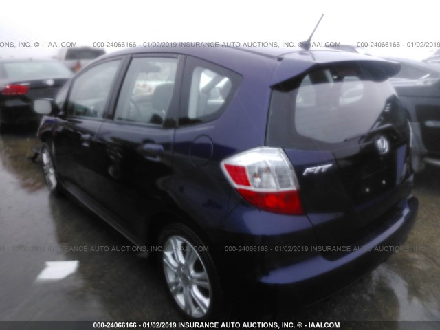 JHMGE8H46AC007362 - 2010 HONDA FIT SPORT PURPLE photo 3