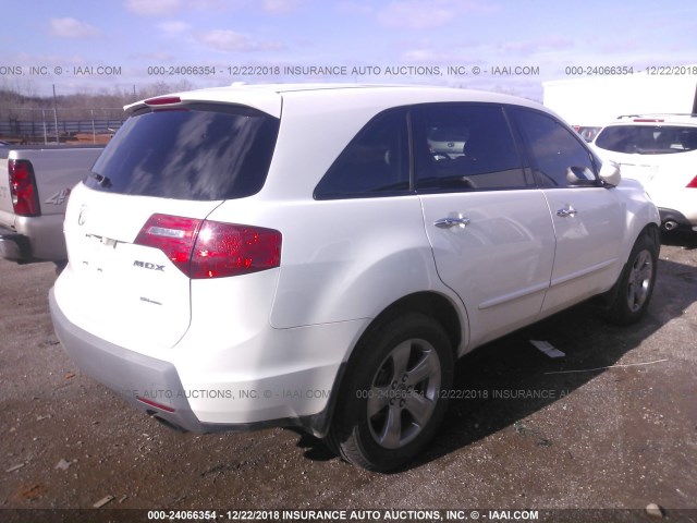 2HNYD28497H546080 - 2007 ACURA MDX TECHNOLOGY WHITE photo 4