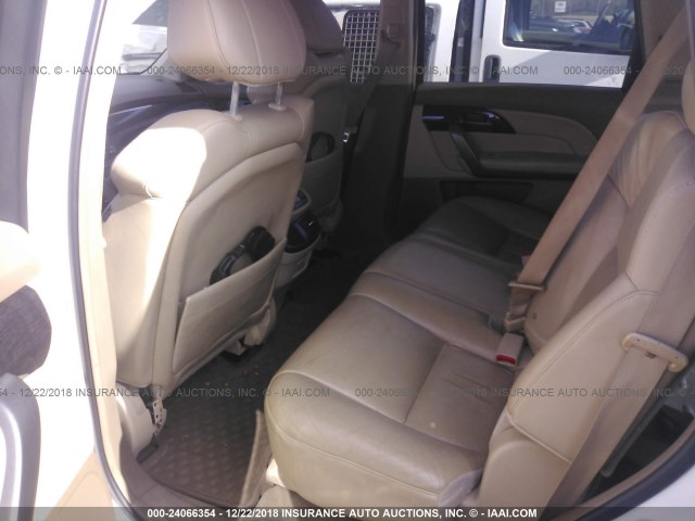 2HNYD28497H546080 - 2007 ACURA MDX TECHNOLOGY WHITE photo 8