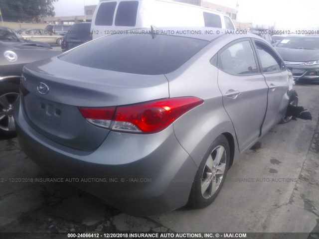 KMHDH4AE2BU102922 - 2011 HYUNDAI ELANTRA GLS/LIMITED SILVER photo 4