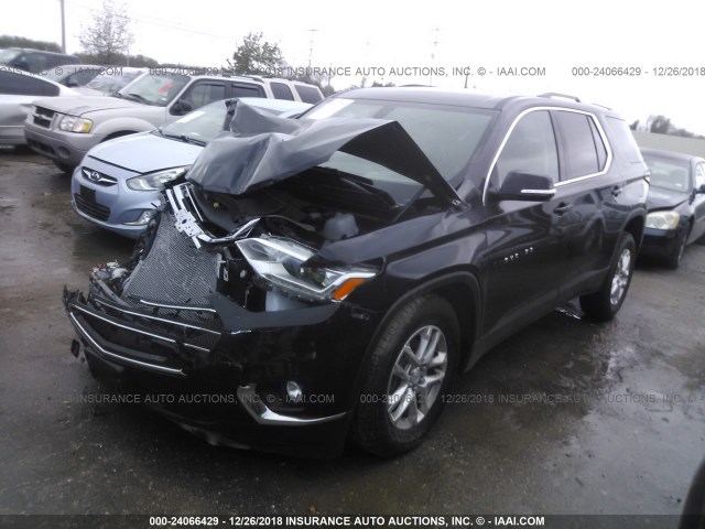 1GNEVGKW3JJ206028 - 2018 CHEVROLET TRAVERSE BLACK photo 2