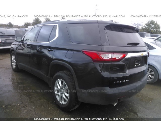 1GNEVGKW3JJ206028 - 2018 CHEVROLET TRAVERSE BLACK photo 3