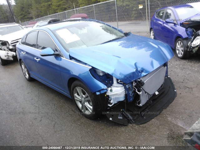 5NPE34AF8JH649878 - 2018 HYUNDAI SONATA SPORT/LIMITED BLUE photo 1