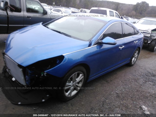 5NPE34AF8JH649878 - 2018 HYUNDAI SONATA SPORT/LIMITED BLUE photo 2