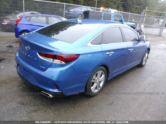 5NPE34AF8JH649878 - 2018 HYUNDAI SONATA SPORT/LIMITED BLUE photo 4