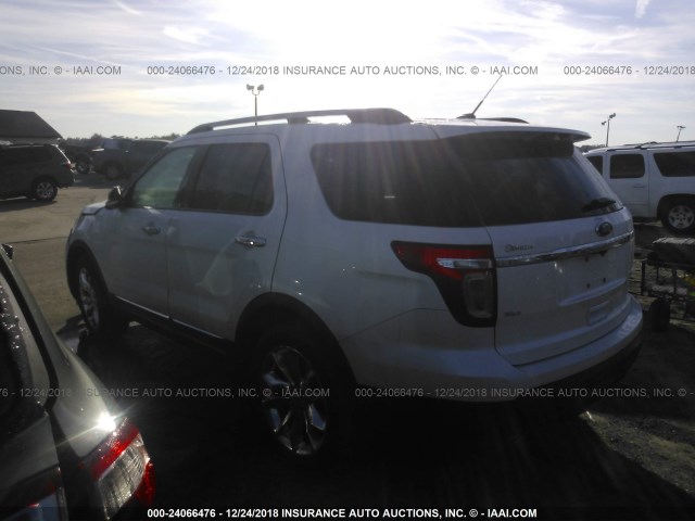 1FM5K7D88FGA71211 - 2015 FORD EXPLORER XLT WHITE photo 3