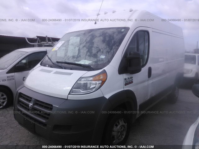 3C6TRVBG3GE123598 - 2016 RAM PROMASTER 1500 1500 HIGH WHITE photo 2