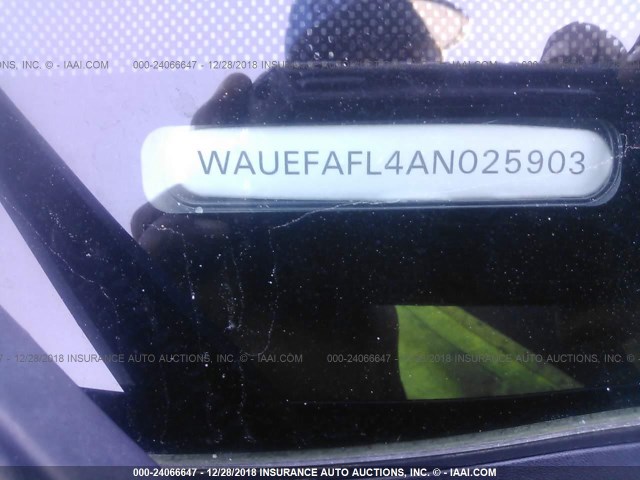 WAUEFAFL4AN025903 - 2010 AUDI A4 PREMIUM PLUS BLACK photo 9