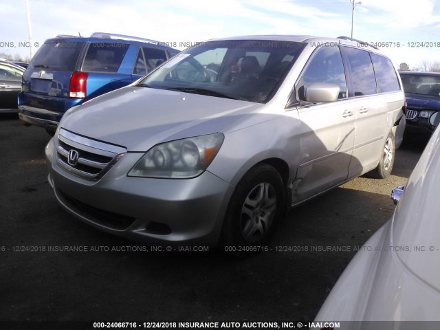 5FNRL38786B444707 - 2006 HONDA ODYSSEY EXL GRAY photo 2