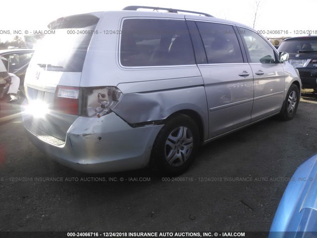 5FNRL38786B444707 - 2006 HONDA ODYSSEY EXL GRAY photo 4