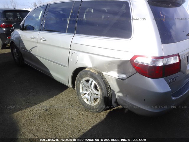 5FNRL38786B444707 - 2006 HONDA ODYSSEY EXL GRAY photo 6