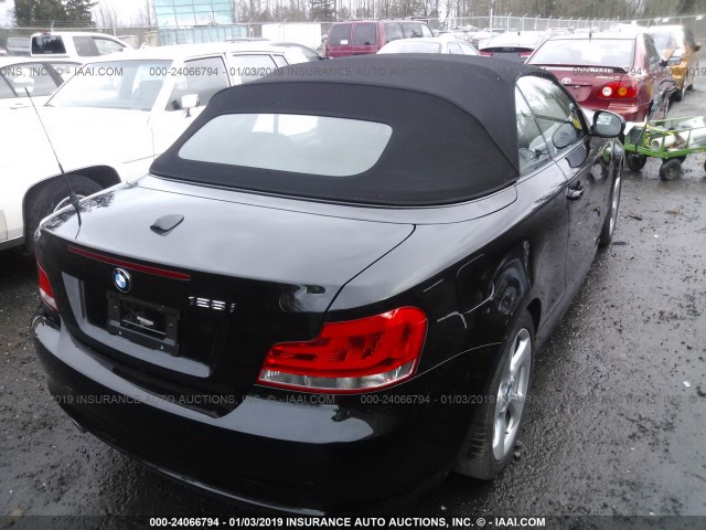 WBAUN1C57CVH84278 - 2012 BMW 128 I BLACK photo 4