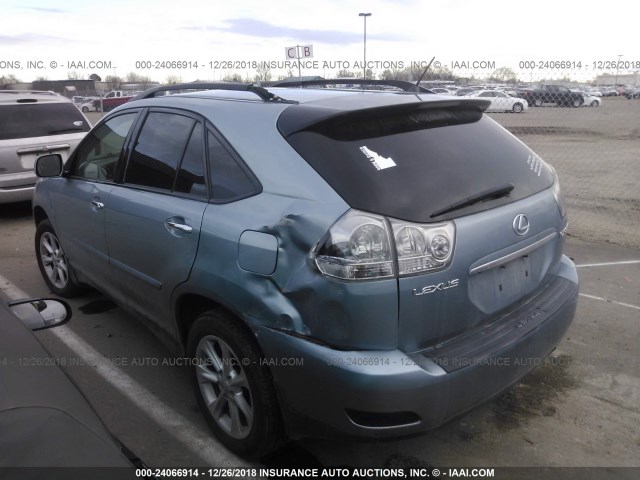 2T2HK31UX8C058999 - 2008 LEXUS RX BLUE photo 3