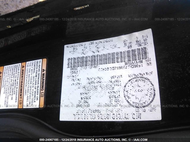 1FMDU75W62ZC00922 - 2002 FORD EXPLORER LIMITED BLACK photo 9