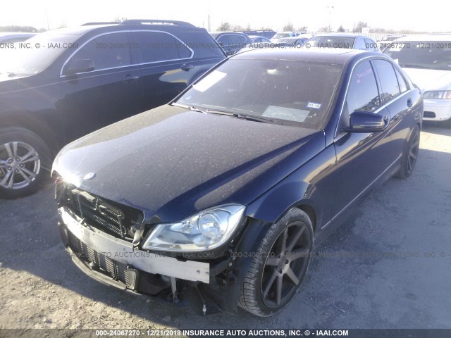 WDDGF4HB0EA945418 - 2014 MERCEDES-BENZ C 250 BLACK photo 2