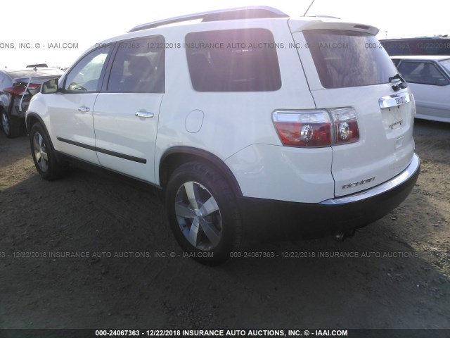 1GKEV13D89J138652 - 2009 GMC ACADIA SLE WHITE photo 3