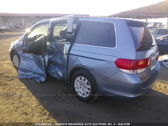 5FNRL38279B039916 - 2009 HONDA ODYSSEY LX BLUE photo 3