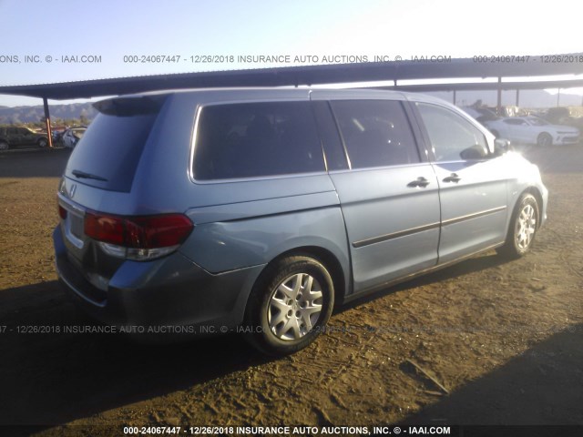 5FNRL38279B039916 - 2009 HONDA ODYSSEY LX BLUE photo 4