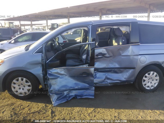 5FNRL38279B039916 - 2009 HONDA ODYSSEY LX BLUE photo 6