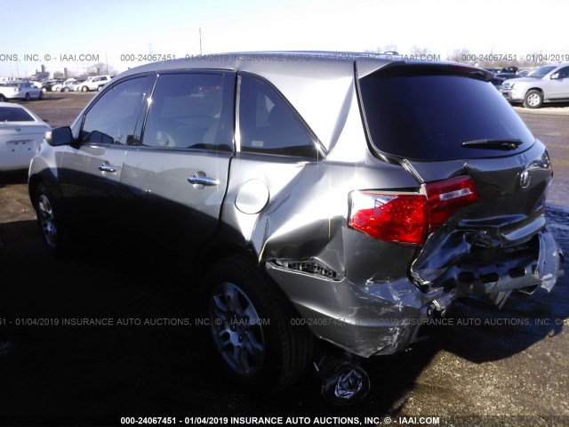 2HNYD28478H516402 - 2008 ACURA MDX TECHNOLOGY SILVER photo 3