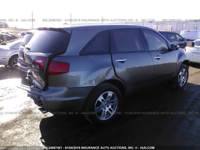 2HNYD28478H516402 - 2008 ACURA MDX TECHNOLOGY SILVER photo 4