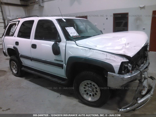 1GNEK13ZX2J143168 - 2002 CHEVROLET TAHOE K1500 WHITE photo 1