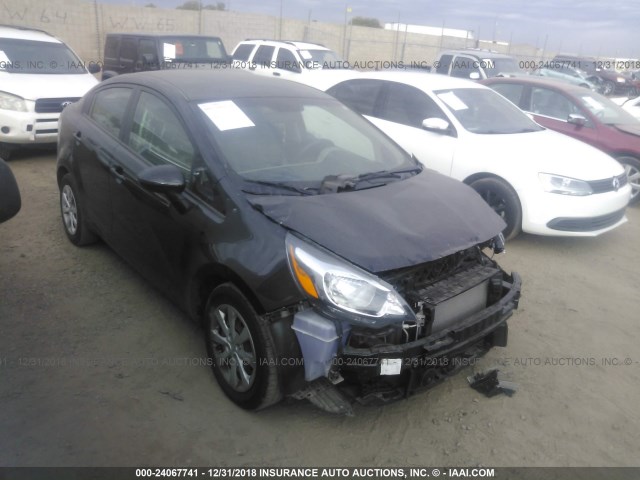 KNADM4A37E6402430 - 2014 KIA RIO LX BLACK photo 1