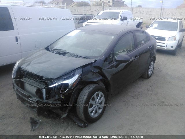 KNADM4A37E6402430 - 2014 KIA RIO LX BLACK photo 2