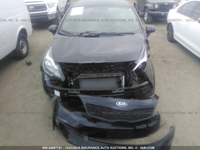 KNADM4A37E6402430 - 2014 KIA RIO LX BLACK photo 6