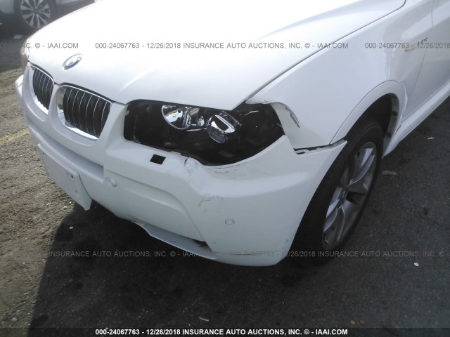 WBXPA93496WG76120 - 2006 BMW X3 3.0I WHITE photo 6