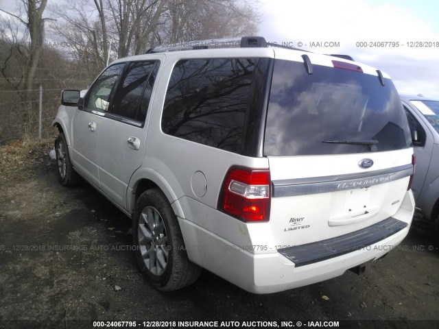 1FMJU2AT8FEF26266 - 2015 FORD EXPEDITION LIMITED WHITE photo 3
