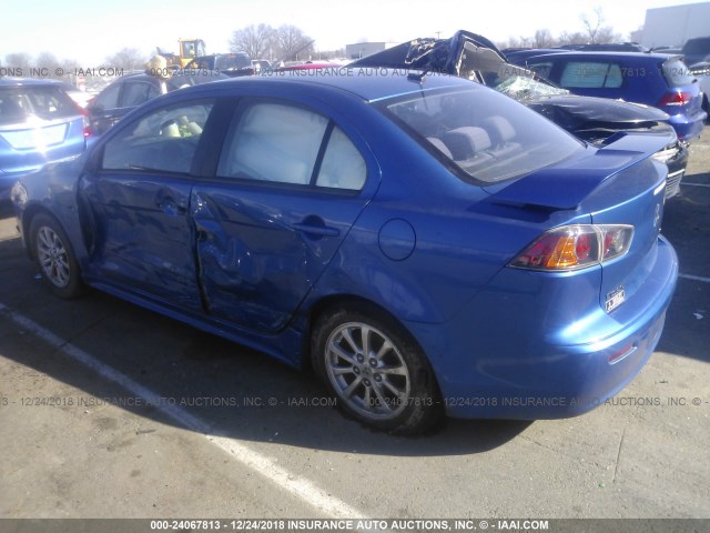 JA32U2FU1AU005042 - 2010 MITSUBISHI LANCER ES/ES SPORT BLUE photo 3