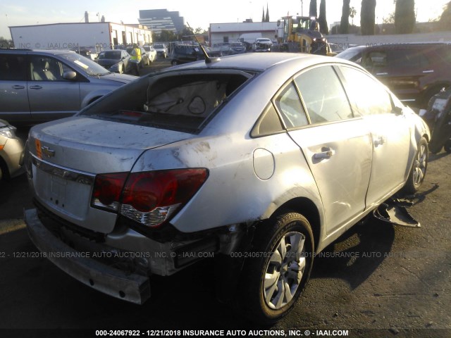 1G1PA5SG9E7366646 - 2014 CHEVROLET CRUZE LS SILVER photo 4