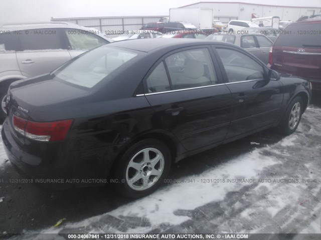 KMHEU46C86A085557 - 2006 HYUNDAI SONATA GLS/LX BLACK photo 4