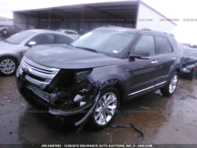 1FM5K7D84FGB39441 - 2015 FORD EXPLORER XLT GRAY photo 2