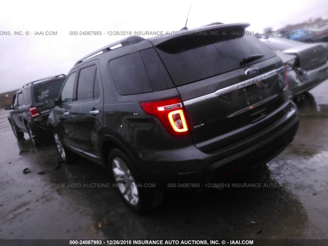 1FM5K7D84FGB39441 - 2015 FORD EXPLORER XLT GRAY photo 3