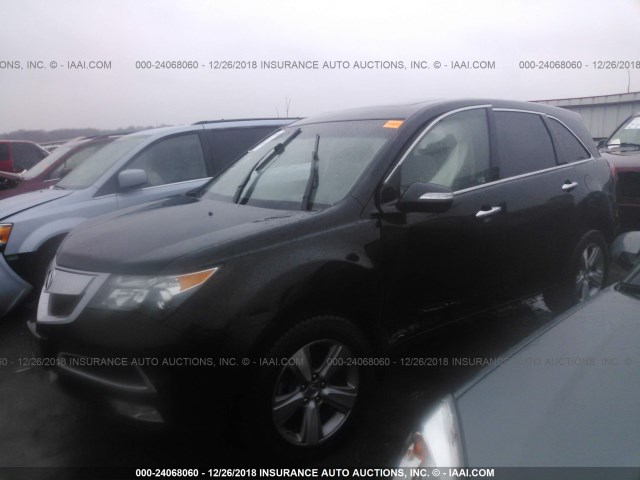 2HNYD2H39CH542659 - 2012 ACURA MDX TECHNOLOGY BLACK photo 2