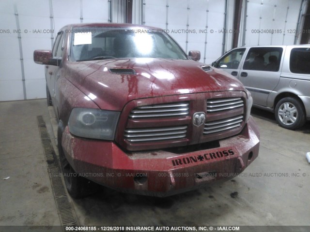 1C6RR7MT3DS616707 - 2013 RAM 1500 SPORT MAROON photo 6