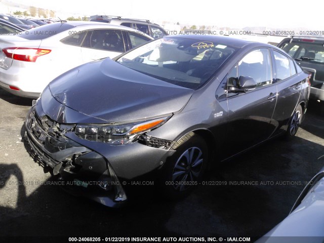 JTDKARFP2H3003183 - 2017 TOYOTA PRIUS PRIME  GRAY photo 2