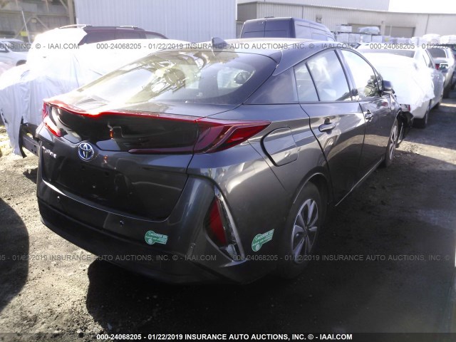 JTDKARFP2H3003183 - 2017 TOYOTA PRIUS PRIME  GRAY photo 4