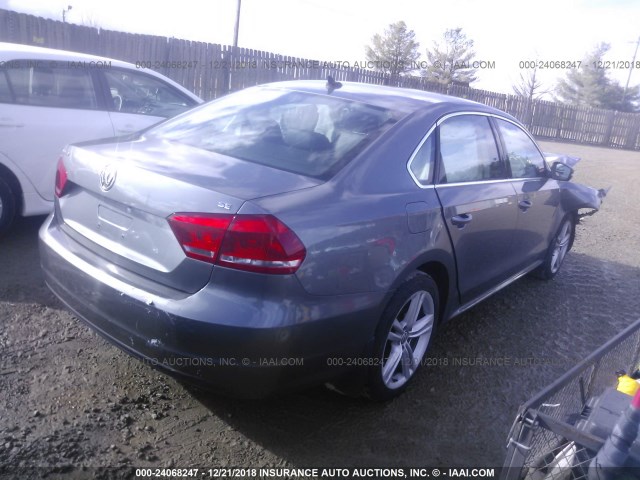 1VWBP7A32EC015818 - 2014 VOLKSWAGEN PASSAT SE GRAY photo 4