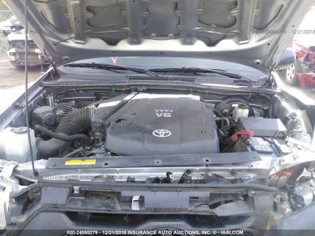 3TMJU4GN6EM168182 - 2014 TOYOTA TACOMA DOUBLE CAB PRERUNNER SILVER photo 10