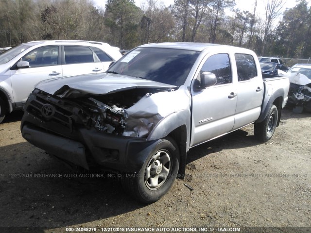 3TMJU4GN6EM168182 - 2014 TOYOTA TACOMA DOUBLE CAB PRERUNNER SILVER photo 2